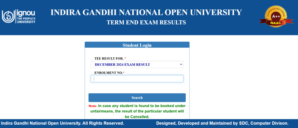 IGNOU दिसंबर TEE परिणाम 2024 कैसे देखें?